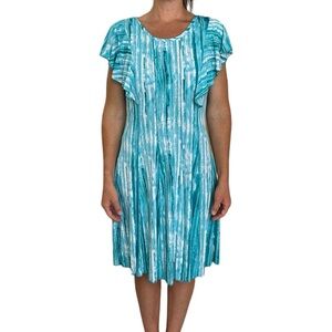 NWOT Sami & Jo | Textured Watercolor Dress Flutter Sleeve‎ S